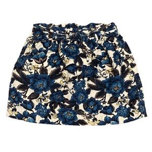 Ann Taylor LOFT Petites Linen-Blend Oversized Floral Mini Skirt Paperbag Waist